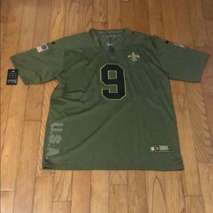 Salute to Service Brees Olive Green Saints Jersey